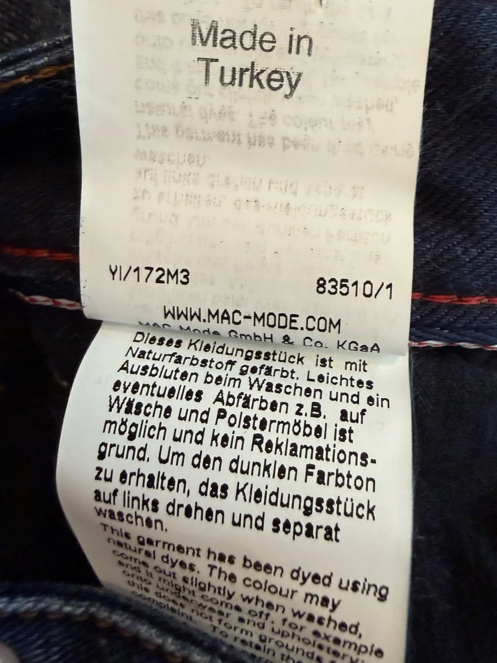 MAC iPants Modern Fit Jeans 33x34 Fit 33x31 Dark Wash Stretch Straight Leg Denim